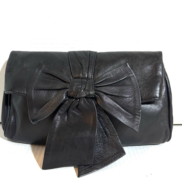 Felix Rey Handbags - Felix rey Black Leather Clutch with Bow